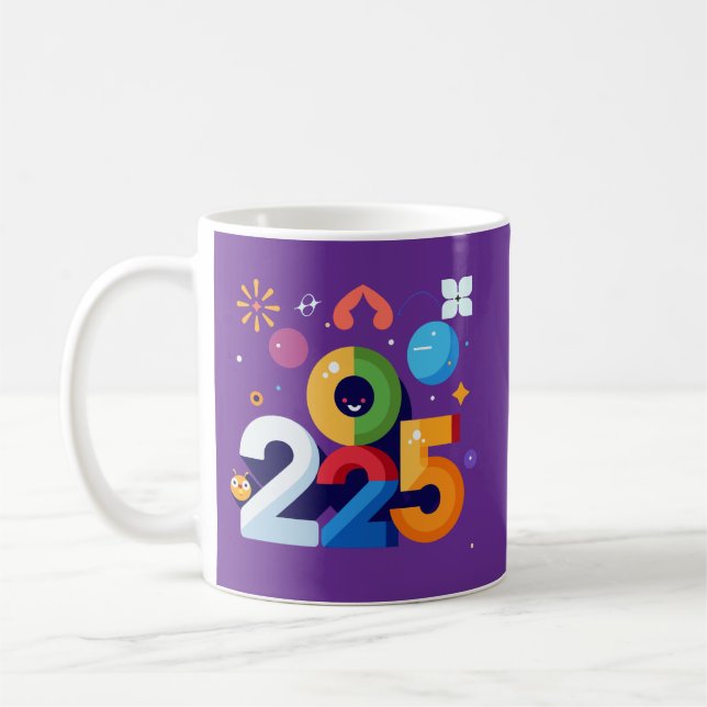 Witziges und witziges Grafikdesign 2025 Kaffeetasse (Links)