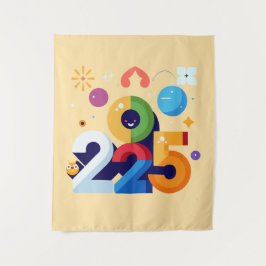 Witziges und witziges Grafikdesign 2025 Wandteppich