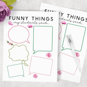 Witziges, was meine Schüler sagten Notizblock