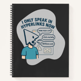 Witziges Zeichentrickzeichen mit Mauszeigerkopf Notizbuch