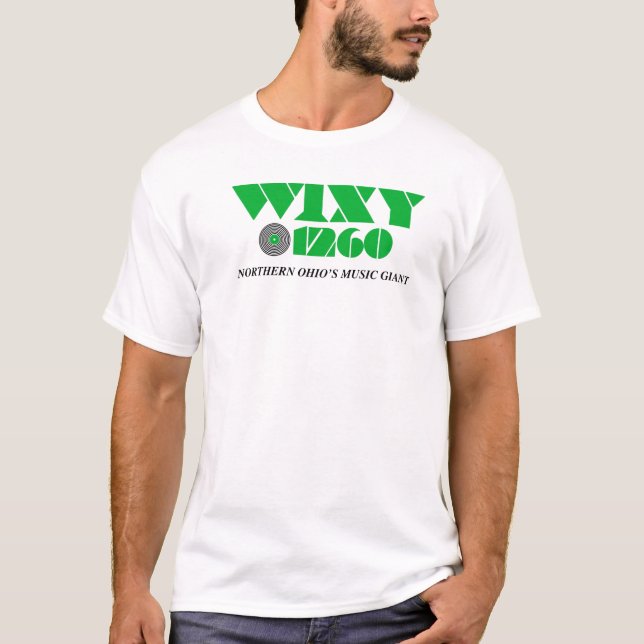 WIXY Cleveland Siebzigerjahre Logo 1260 T-Shirt (Vorderseite)