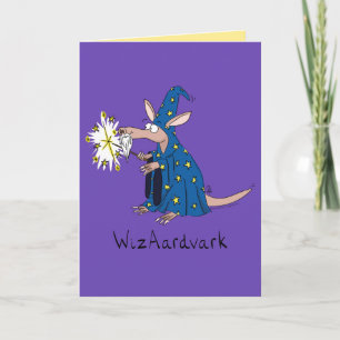 Wizaardvark - Grußkarte des Funny Wizard Aardvark Karte