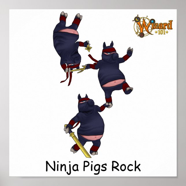 Wizard101 Ninja Pigs Poster (Vorne)