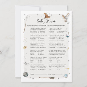 Wizard Baby Shower Baby Trivia Game Einladung