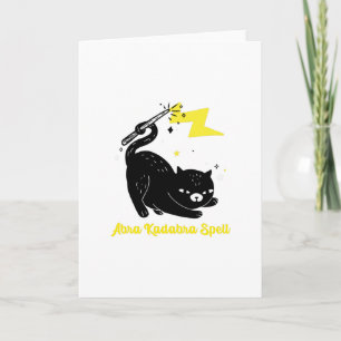 Wizard black cat - Abra Kadabra Zauberspruch Karte