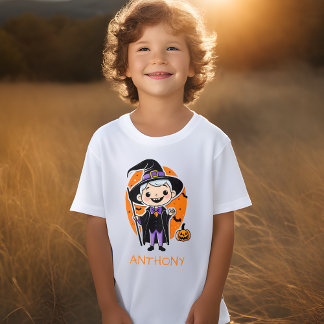 Wizard Boy mit Personalisiertem Halloween-Hemd T-Shirt