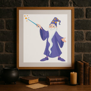 Wizard Casting a Zauberposter Poster