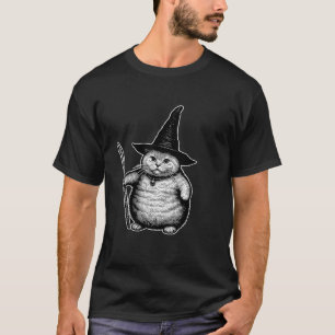 Wizard Cat Weird Funny Halloween Cat Meme T-Shirt