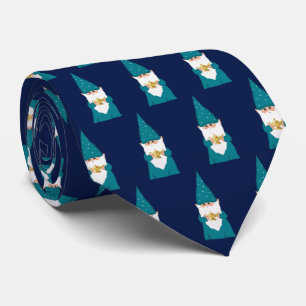 Wizard Christmas Gnome auf Navy Blue Neck Tie Krawatte