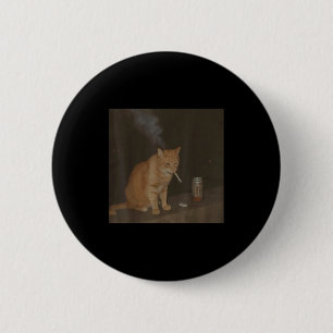 Wizard Cigarette Kitten Funny Smoking Cat Meme Bra Button