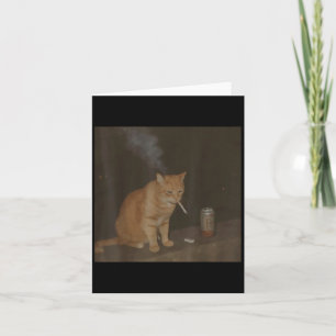 Wizard Cigarette Kitten Funny Smoking Cat Meme Bra Karte