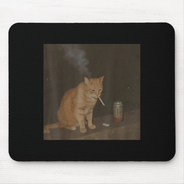 Wizard Cigarette Kitten Funny Smoking Cat Meme Bra Mousepad (Vorne)