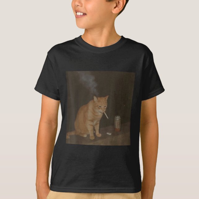 Wizard Cigarette Kitten Funny Smoking Cat Meme Bra T-Shirt (Vorderseite)