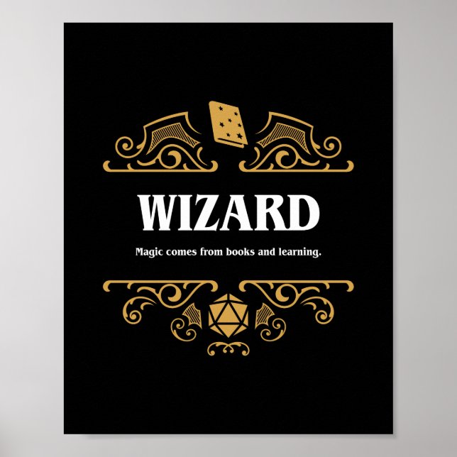 Wizard Class Tabletop RPG Gaming Poster (Vorne)
