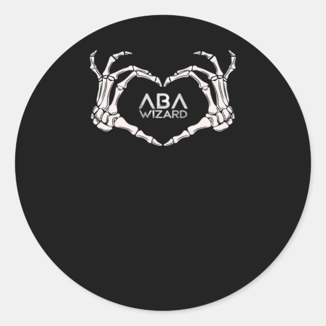 Wizard Classic - Skeleton Hands Herz Runder Aufkleber (Vorderseite)