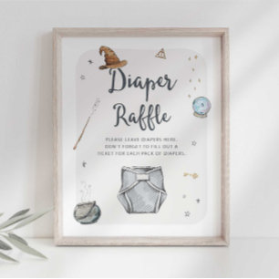 Wizard Diaper Raffle Sign Poster