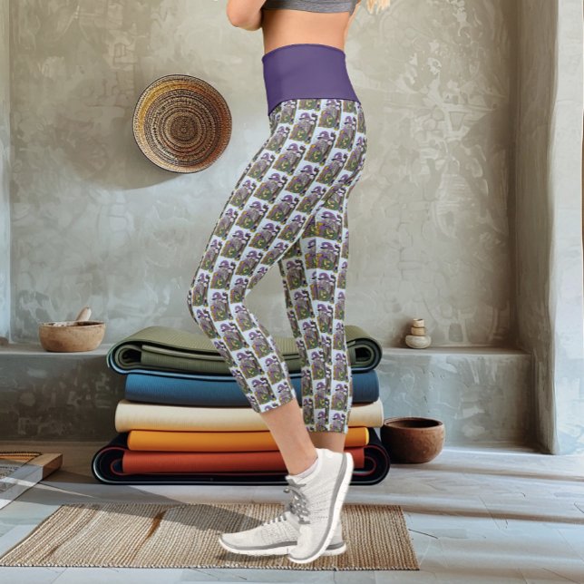 Wizard Dragon Fantasy Lila Capri Leggings (Von Creator hochgeladen)