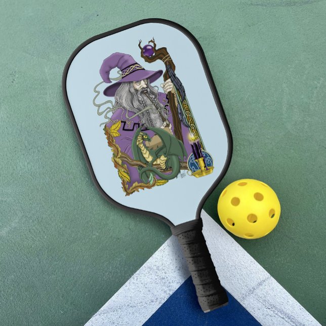 Wizard Dragon Fantasy Lila Pickleball Schläger (Von Creator hochgeladen)