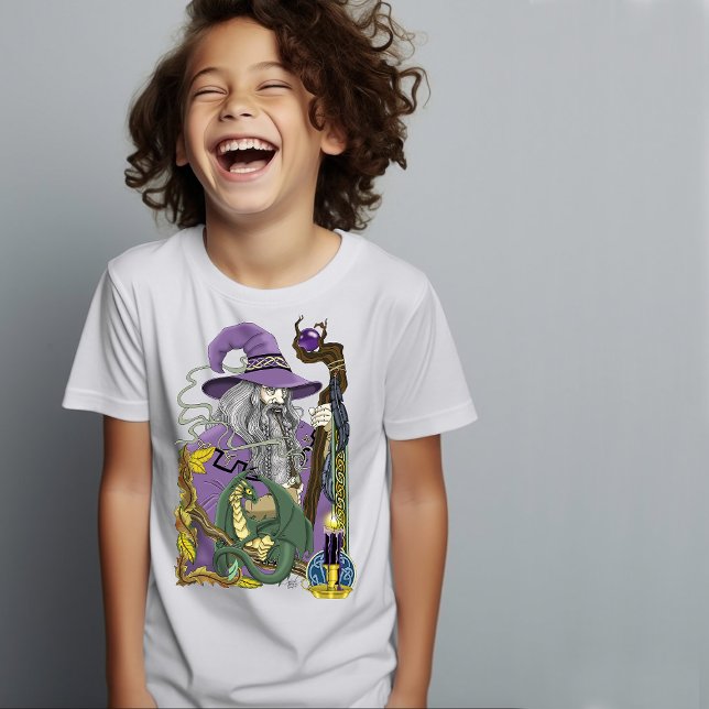 Wizard Dragon Fantasy Lila T-Shirt (Von Creator hochgeladen)