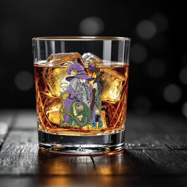 Wizard Dragon Fantasy Lila Whiskyglas (Von Creator hochgeladen)
