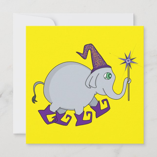 Wizard Elephant Feiertagskarte (Vorderseite)