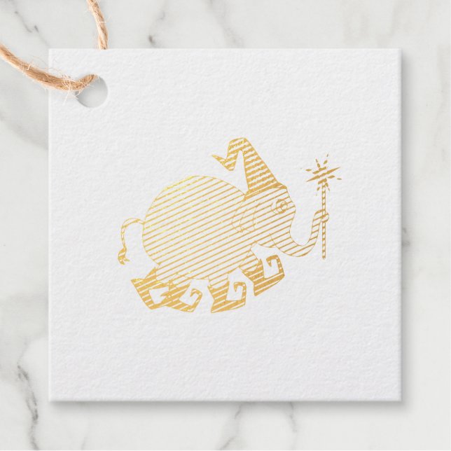 Wizard Elephant Geschenkanhänger (Vorderseite)