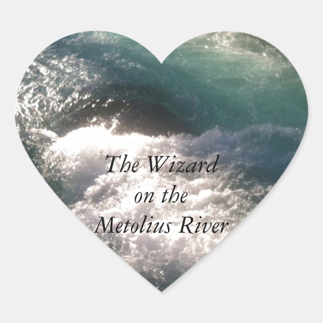 Wizard fällt auf den Metolius River Herz-Aufkleber (Vorderseite)