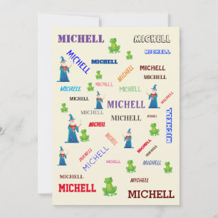 Wizard Frog Fairy Tale Word Cloud Name Collage Einladung
