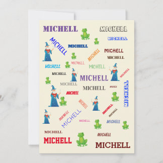 Wizard Frog Fairy Tale Word Cloud Name Collage Einladung