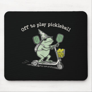Wizard Frog Hold Racket Scooter Ride Off To Play P Mousepad