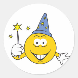 Wizard-Gesicht Runder Aufkleber