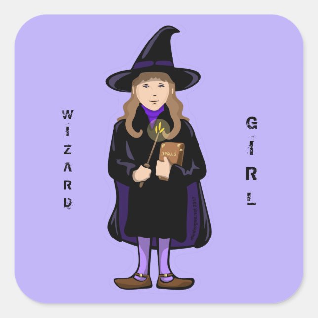 Wizard Girl Sticker (Vorderseite)