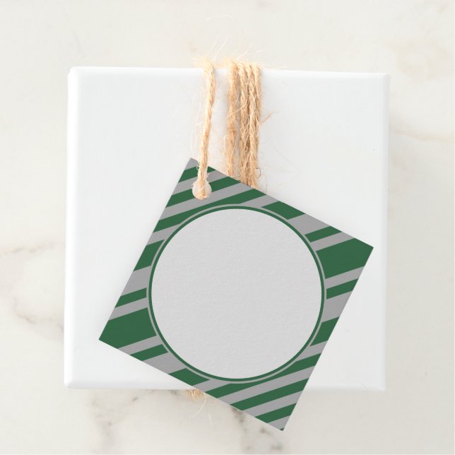 Wizard Green und Grau Blank Square Geschenkanhänger (Beispiel)