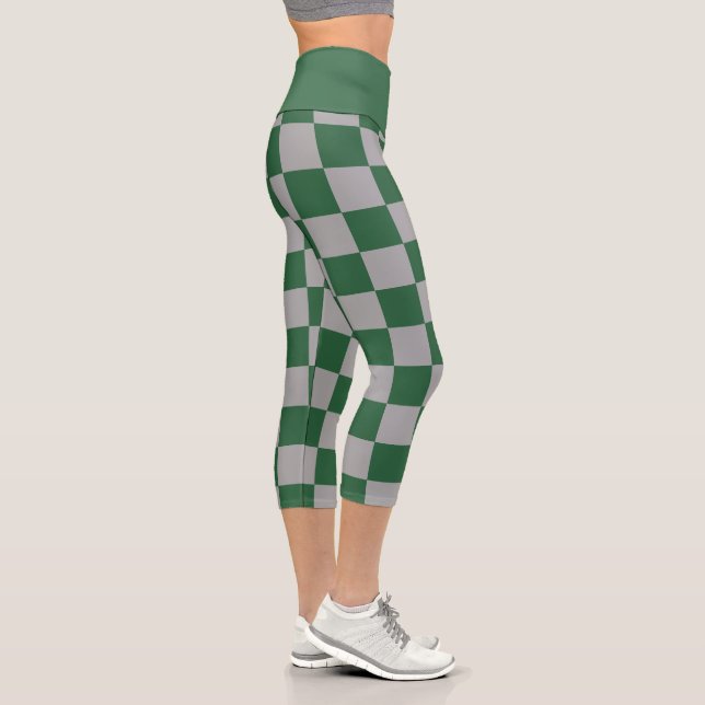Wizard Green und Grau Checkered Capri Leggings (Rechts)