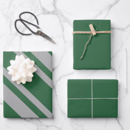 Wizard Green und Grau mit Solid Green Geschenkpapier Set