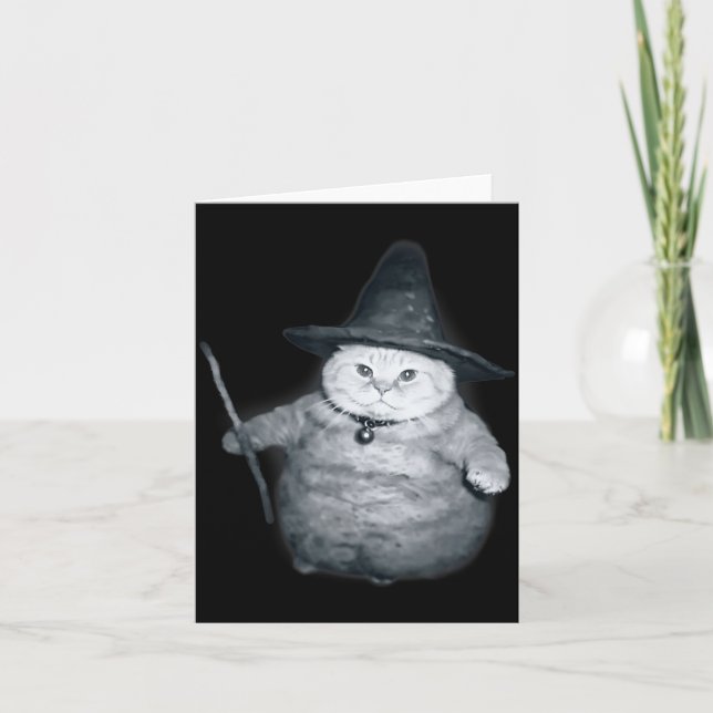 Wizard Kitten Meme Chonk Witch Cat Meme Stud Brain Karte (Vorderseite)
