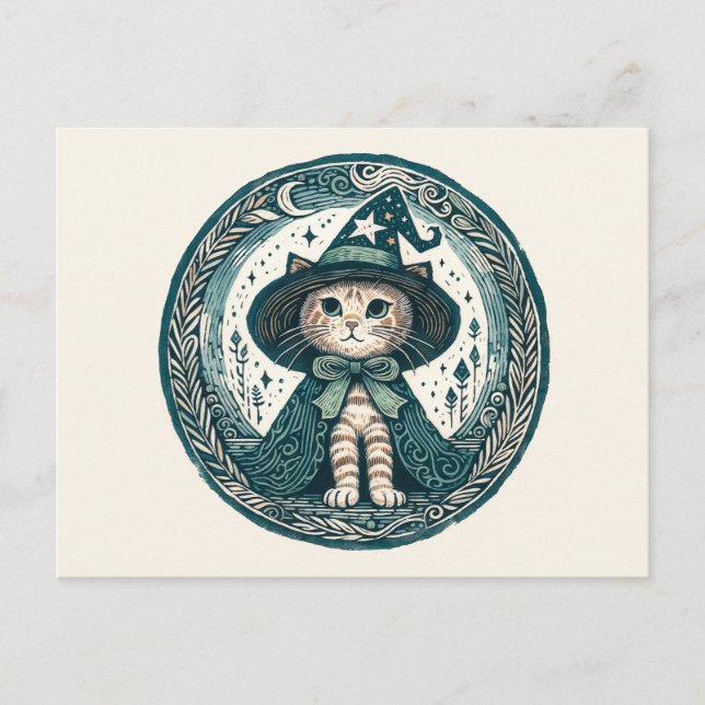 Wizard Kitty cat Postkarte (Vorderseite)