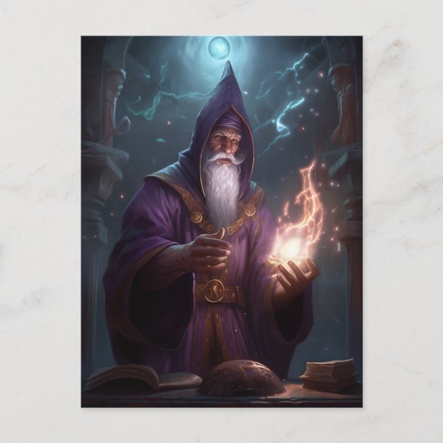 Wizard Mage Magic Fantasy Art Postkarte (Vorderseite)