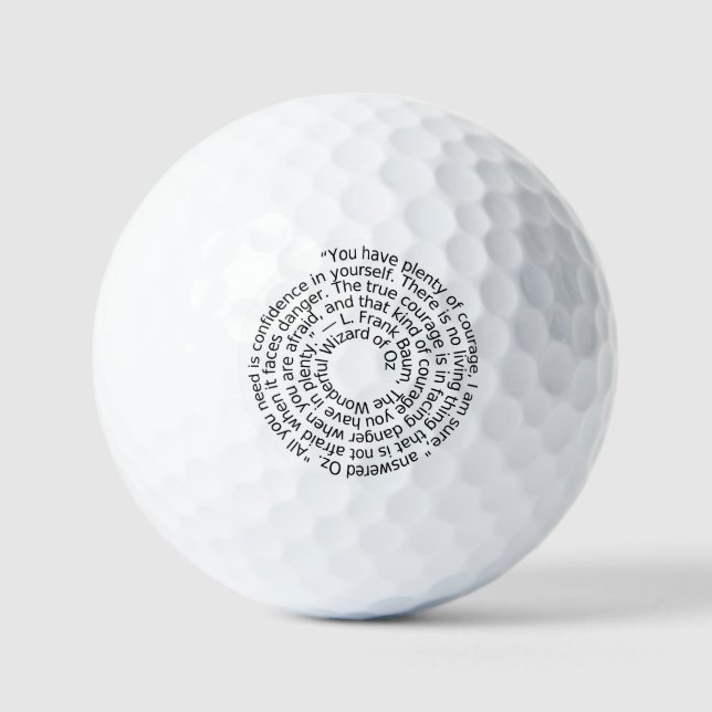 Wizard of Oz courage quote golf ball (Vorderseite)