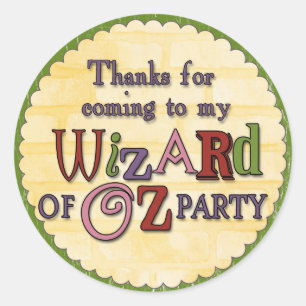Wizard of Oz Party Vielen Dank, dass Sie Sticker