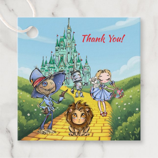 Wizard of Oz Yellow Brick Road Birthday Thank You  Geschenkanhänger (Vorderseite)