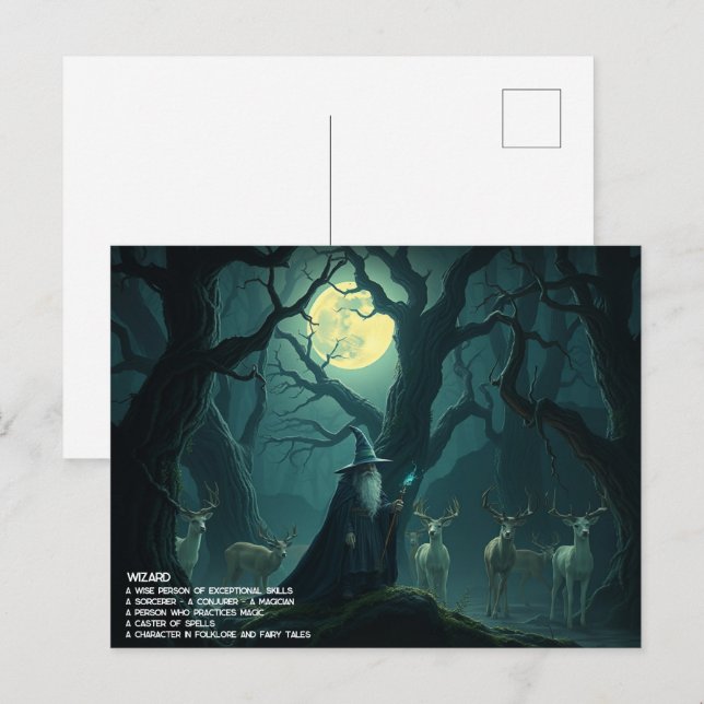 Wizard Postcard Feiertagspostkarte (Vorne/Hinten)