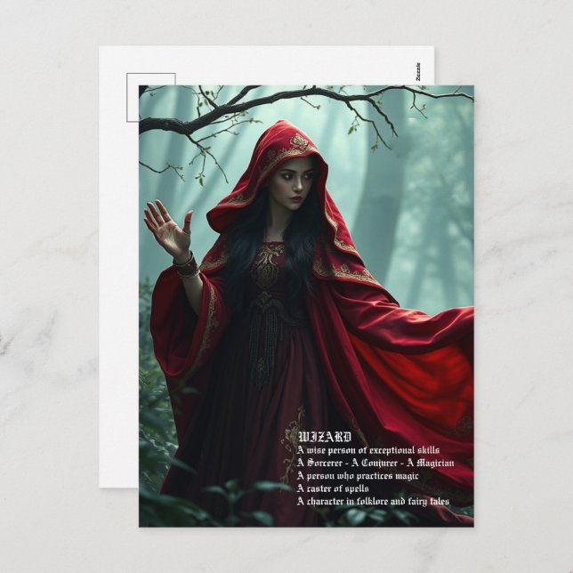 Wizard Postcard Feiertagspostkarte (Vorne/Hinten)