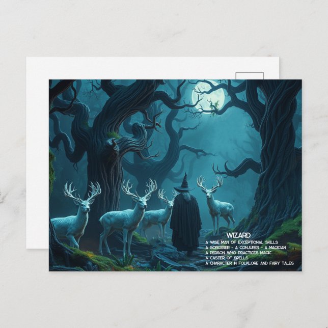 Wizard Postcard Feiertagspostkarte (Vorne/Hinten)