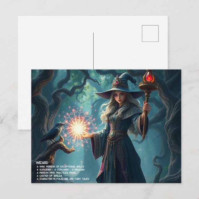 Wizard Postcard Feiertagspostkarte (Vorne/Hinten)