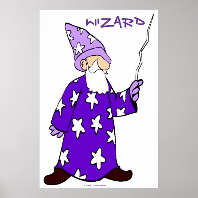 WIZARD POSTERS DRUCKEN - FANTASY - LILA - KIDS POSTER (Vorne)