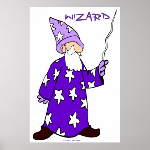 WIZARD POSTERS PRINTS - FANTASY - PURPLE - KIDS POSTER