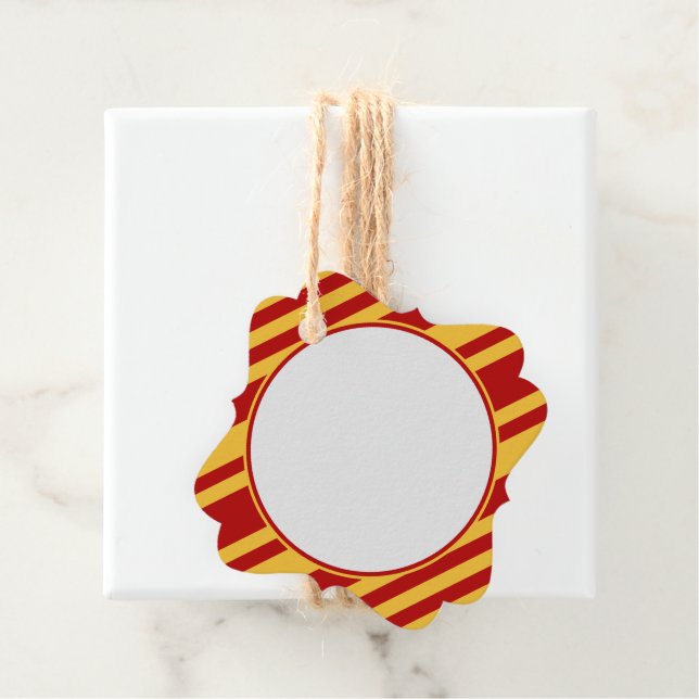 Wizard Red and Gold Blank Extravagant Square Geschenkanhänger (Beispiel)