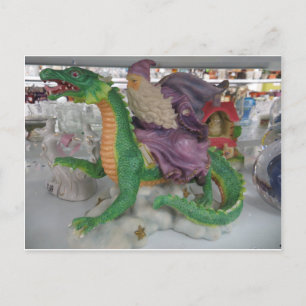 Wizard Riding Dragon Postkarte