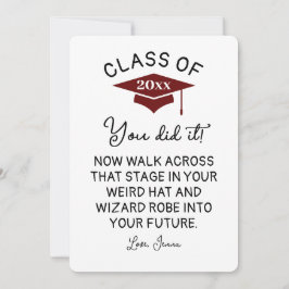 Wizard Robe und Hat Abschluss 2025 Funny Custom Feiertagskarte